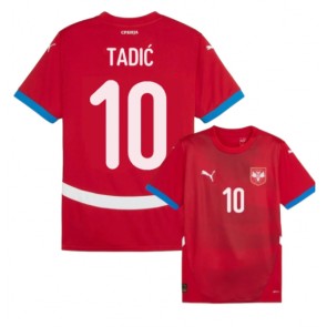 Billiga Serbien Dusan Tadic #10 Hemmatröja EM 2024 Kortärmad